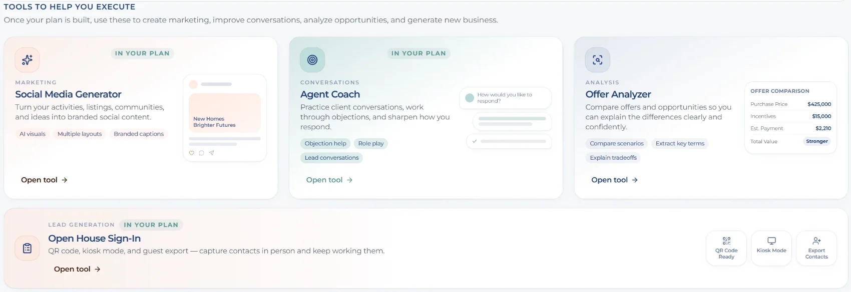 Agent tools and Quick Links